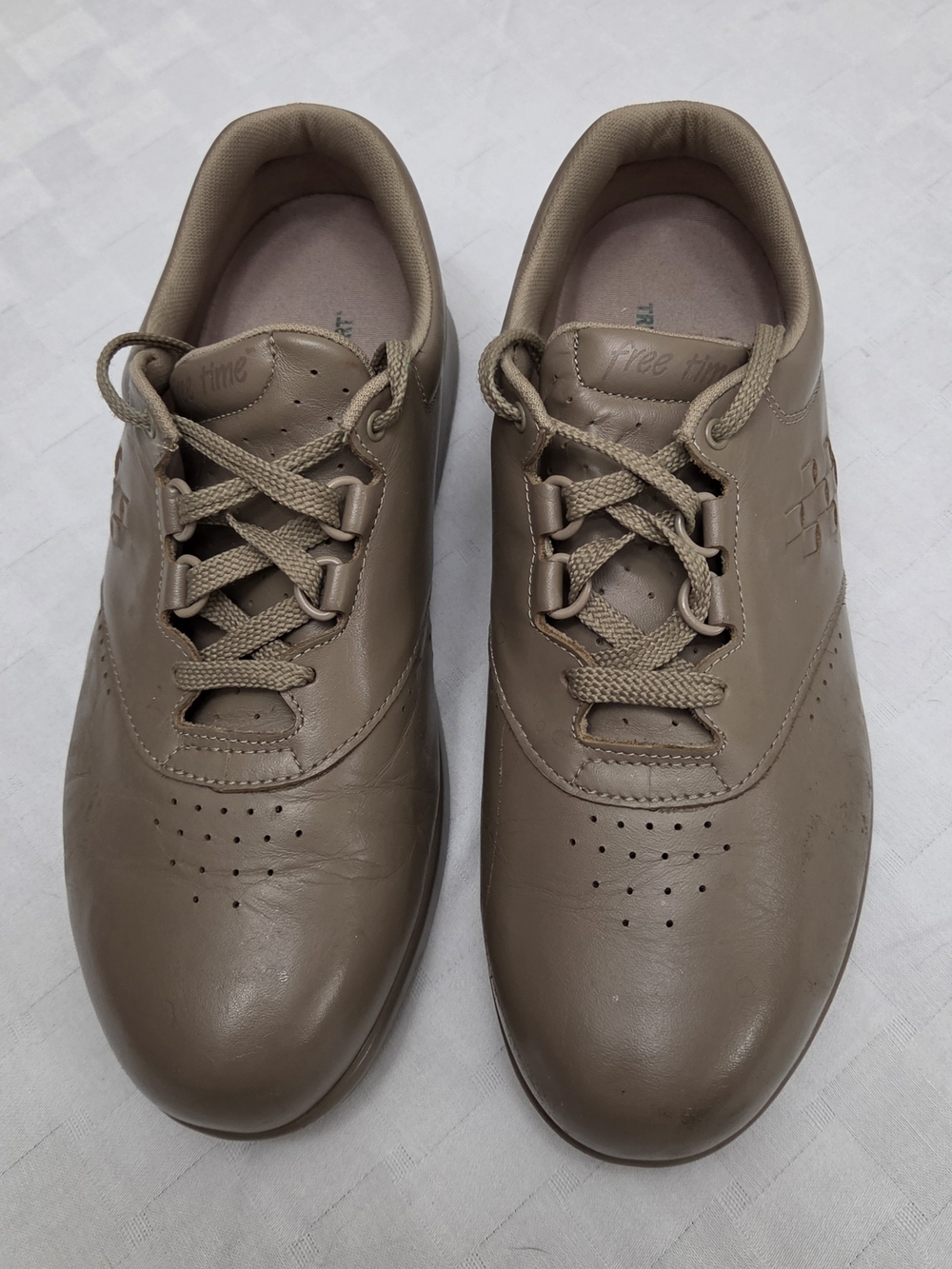 SAS Free Time Women’s 9.5 WW Extra Wide Taupe Leather Walking Shoes USA